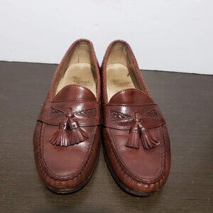 Allen Edmonds Maxfield 6203 Brown Leather Dress Loafers Tassel USA Made 10D